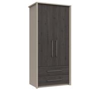 Burlington 2 Door Combi Robe - Fired Earth And Anthracite Larch On Express Delivery And Ready Assembled