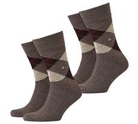 Burlington 2 pack men socks PRESTON - diamond pattern, soft, 40-46 (2x 1 pair) (brown (2-Pack))