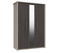 Burlington 3 Door Robe With Mirror - Fired Earth And Anthracite Larch On Express Delivery And Ready Assembled