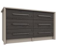 Burlington 3 Drawer Double Chest - Fired Earth And Anthracite Larch On Express Delivery And Ready Assembled