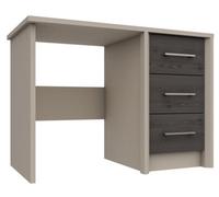 Burlington 3 Drawer Dressing Table - Fired Earth And Anthracite Larch On Express Delivery And Ready Assembled