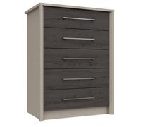 Burlington 5 Drawer Chest - Fired Earth And Anthracite Larch On Express Delivery And Ready Assembled