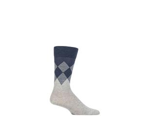 Burlington Argyle Socks Mens Hampstead Cotton Diamond Pattern Colourful - 1 Pair