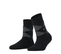 Burlington Women's Cosy Argyle W Hp Wool Viscose Grips On Sole 1 Pair Grip socks, Black 3000, 3.5/7 UK