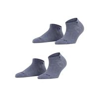 Burlington Damen Everyday Sneaker 2-Pack Sneakersocken atmungsaktive Baumwolle verstärkte Damensneakersocken kurz strapazierfähig hautfreundlich rutschfrei einfarbig Multipack 2 Paar