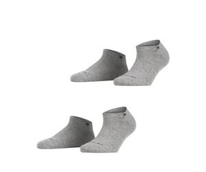 Burlington Damen Everyday Sneaker 2-Pack Sneakersocken atmungsaktive Baumwolle verstärkte Damensneakersocken kurz strapazierfähig hautfreundlich rutschfrei einfarbig Multipack 2 Paar