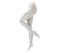 Burlington Women's Elegant Essence W Ti Cotton Patterned 1 Pair Tights, White Off-White 2040 M-L