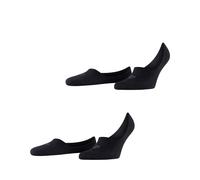 Burlington Men's Everyday Multipack M In Cotton No-Show Plain 2 Pairs Liner Socks, Black 3000, 5.5-6.5