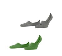 Burlington Men's Everyday Multipack M In Cotton No-Show Plain Liner Socks 2 Pairs, Green Fairway 7480, 10-11