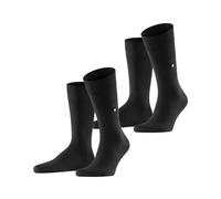 Burlington Socks - Men's Everyday - Multipack Cotton Plain 2 Pairs - Black 3000 Size 6.5-11