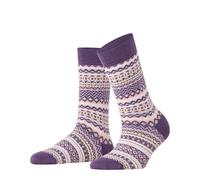 Burlington Women's Fair Isle W So Wool Patterned Socks 1 Pair, Red Wineberry 8761, 3.5-7