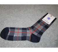 BURLINGTON Fashion Mens Wool Blend Checked Socks Grey Black Size 6½ - 11