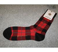 BURLINGTON Fashion Mens Wool Blend Checked Socks Red Black Size 6½ - 11