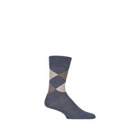 Burlington Manchester Men's Argyle Cotton Socks Various Colours 2 Sizes - 1 Pair
