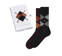Burlington Men's Basic Gift Box M So Cotton Patterned 2 Pairs Socks, Multicolor Black Brown 0019, 6.5-11