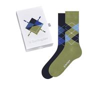 Burlington Men's Basic Gift Box M SO Cotton Patterned 2 Pairs Socks, Multicolor (Blue Green 0700), 6.5-11