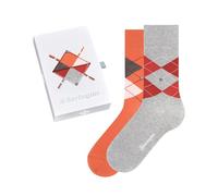 Burlington Men's Basic Gift Box M SO Cotton Patterned 2 Pairs Socks, Multicolor (Grey Red 0600), 6.5-11
