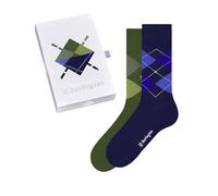 Burlington Men's Basic Gift Box M So Cotton Patterned 2 Pairs Socks, Multicolor Metal 0079, 6.5-11