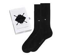Burlington Men's Basic Uni Gift Box M So Cotton Plain Socks 2 Pairs, Black Mix 0010, 6.5-11