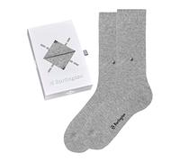 Burlington Men's Basic Uni Gift Box M So Cotton Plain Socks 2 Pairs, Light Grey 0030, 6.5-11