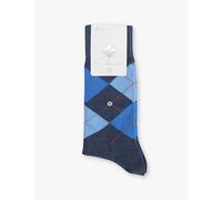 Burlington Mens Burlington Burl Edinburgh Cotton-Blend Socks Dark Blue Mel.