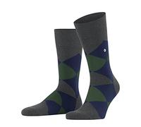 Burlington Men's Clyde M So Cotton Patterned 1 Pair Socks, Grey Carbon Melange 3975, 6.5-11