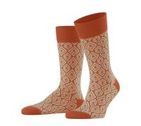 Burlington Men's Coastal Couture M So Cotton Patterned 1 Pair Socks, Orange Pumpkin 8364 6.5-11