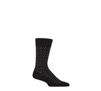Burlington Men's Cotton Socks Dot Spotted Spotty Black Navy 6.5-11 - 1 Pair Pack
