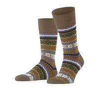 Burlington Men's Country Fair Isle M So Wool Patterned 1 Pair Socks, Brown Camel 5038, 6.5-11