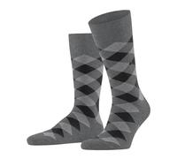 Burlington Men's Danny M So Cotton Patterned Socks 1 Pair, Grey Light Melange 3390, 6.5-11