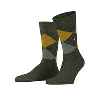 Burlington Men's Dundee M So Wool Viscose Patterned Socks 1 Pair, Green Light Pine 7421, 6.5-11