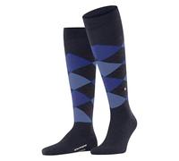 Burlington Men's Edinburgh M Kh Wool Long Patterned 1 Pair Knee-High Socks, Blue Dark Melange 6688, 6.5-11