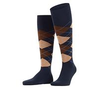 Burlington Men's Edinburgh M Kh Wool Long Patterned 1 Pair Knee-High Socks, Blue Navy 6143-O, 6.5-11