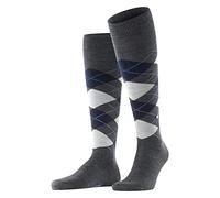 Burlington Men's Edinburgh M Kh Wool Long Patterned 1 Pair Knee-High Socks, Grey Rock-Limelight 3194-O, 6.5-11