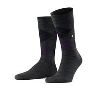 Burlington Men's Edinburgh Melange Socks Breathable Climate-Regulating Odour-Neutralising Wool Mid-Calf Length Patterned 1 Pair