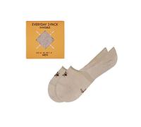 Burlington Men's Everyday Box Multipack M In Cotton No-Show Plain 2 Pairs Liner Socks, Beige Gravel 4840, 5.5-6.5