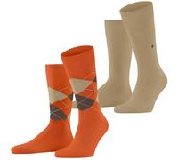 Burlington Men's Everyday Mix Multipack M So Cotton Patterned 2 Pairs Socks, Orange Pumpkin 8364, 6.5-11