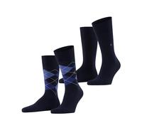 Burlington Men's Everyday Mix Multipack M So Cotton Patterned 2 Pairs Socks, Blue Marine 6121, 6.5-11