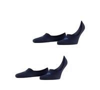 Burlington Men's Everyday Multipack M In Cotton No-Show Plain 2 Pairs Liner Socks, Blue Marine 6120, 10-11