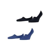 Burlington Men's Everyday Multipack M In Cotton No-Show Plain 2 Pairs Liner Socks, Blue Mediterran 6060 8.5-9.5