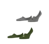 Burlington Men's Everyday Multipack M In Cotton No-Show Plain 2 Pairs Liner Socks, Green Forest 7657, 5.5-6.5