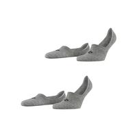 Burlington Men's Everyday Multipack M In Cotton No-Show Plain 2 Pairs Liner Socks, Grey Light 3400, 7-8
