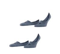 Burlington Men's Everyday Multipack M In Cotton No-Show Plain Liner Socks 2 Pairs, Blue Light Denim 6660, 8.5-9.5