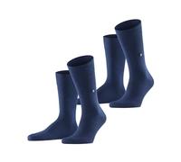 Burlington Men's Everyday Multipack M So Cotton Plain 2 Pairs Socks, Blue Marine 6120, 6.5-11