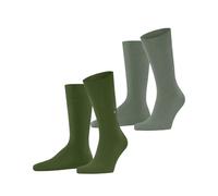 Burlington Men's Everyday Multipack M So Cotton Plain Socks 2 Pairs, Green Fir 7656, 6.5-11