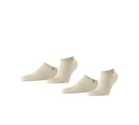 Burlington Men's Everyday Sneaker Multipack M Sn Cotton Low-Cut Plain Trainer Socks 2 Pairs, Beige Sandstone 4024, 6.5-11