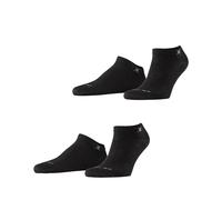 Burlington Men's Everyday Sneaker Multipack M Sn Cotton Low-Cut Plain Trainer Socks 2 Pairs, Black 3000, 6.5-11