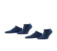 Burlington Men's Everyday Sneaker Multipack M Sn Cotton Low-Cut Plain Trainer Socks 2 Pairs, Blue Marine 6120, 6.5-11