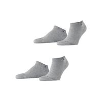 Burlington Men's Everyday Sneaker Multipack M Sn Cotton Low-Cut Plain Trainer Socks 2 Pairs, Grey Light 3400, 6.5-11
