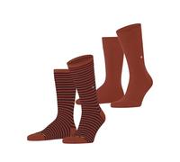 Burlington Men's Everyday Stripe Mixed Multipack M So Cotton Patterned 2 Pairs Socks, Yellow Sunset 8038, 6.5-11